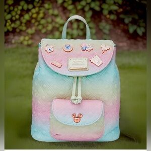NEW Loungefly Disney Mickey Mouse Fair Pastel Hombre Quilted Backpack Easter